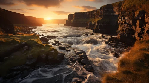 Breathtaking Sunset at the Cliffs of Ireland - Captivating Nature Photography