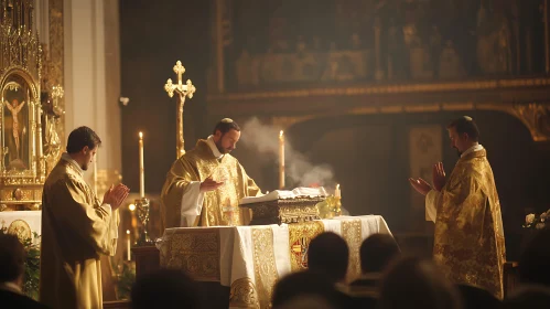 Golden Liturgical Ceremony in Sacred Space