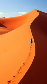 Captivating Portrait of a Man Walking in the Desert with Intense Colors