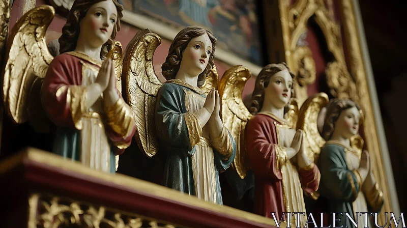 Four Angels in Supplication AI Image