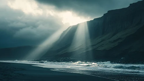 Coastal Cliffs Illuminated by Sunrays