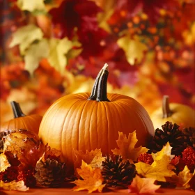 Pumpkins and Fall Foliage