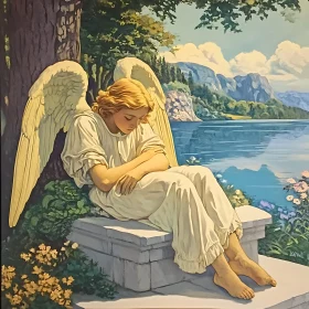 Angel's Reflection: Lakeside Serenity