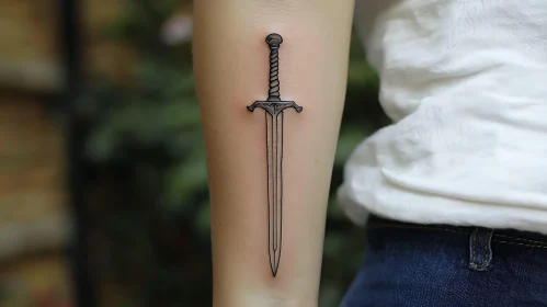 Detailed Sword Tattoo on Arm