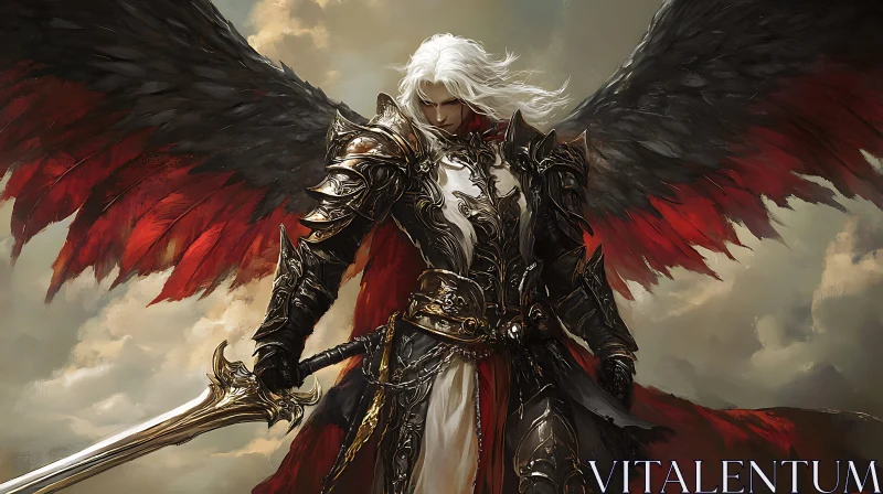 Winged Warrior Angel with Sword