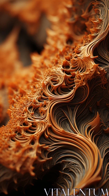 Intricate Abstract Artwork in Brown and Orange Hues AI Image