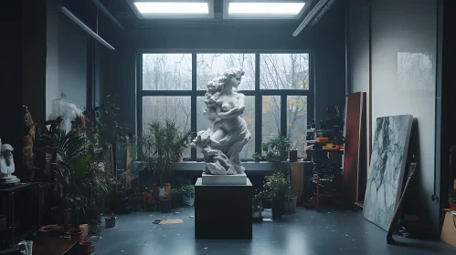 Indoor Sculpture with Plants