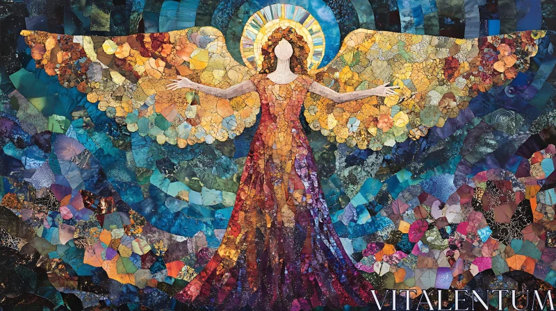 Heavenly Angel Mosaic Artwork AI Image