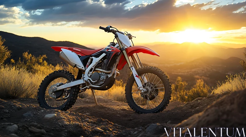 Off-Road Motorcycle at Sunset AI Image