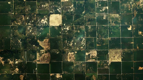 Green Fields Aerial Grid Pattern