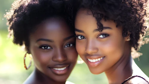 Two Women Portrait with Natural Hair