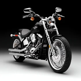 Vintage Motorcycle on Black Background