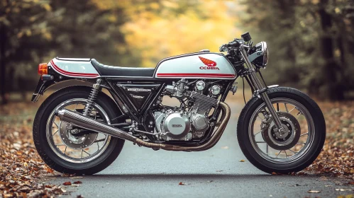 Vintage Motorcycle on Road