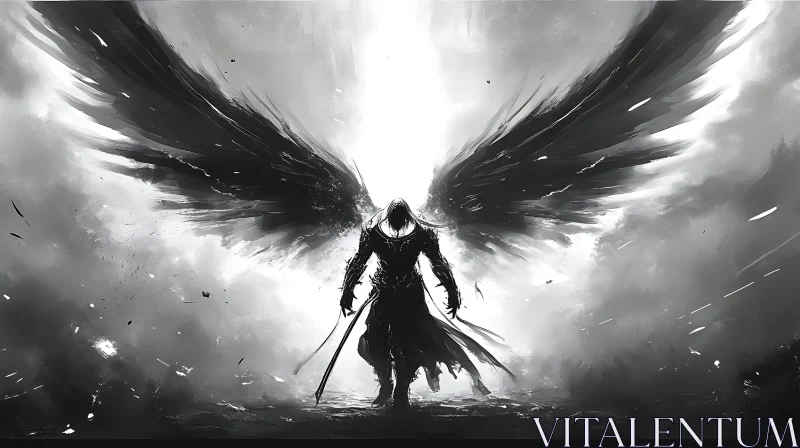 AI ART Dark Angel With Sword