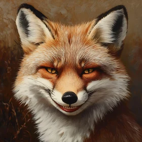 Grinning Fox Portrait