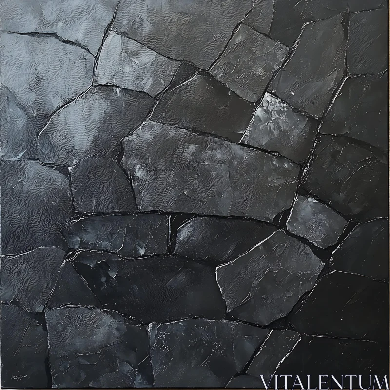 AI ART Stone-Like Abstract Art with Dark Textures