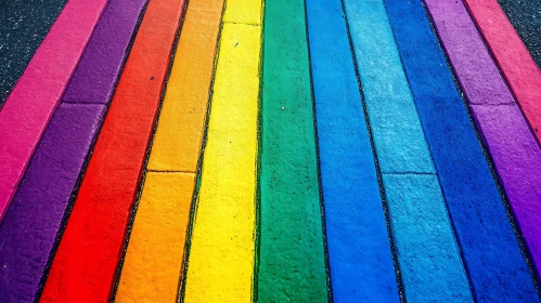 Painted Rainbow Spectrum on the Ground