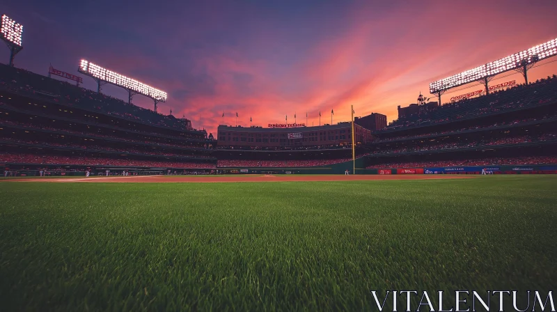 AI ART Baseball Field during Sunset