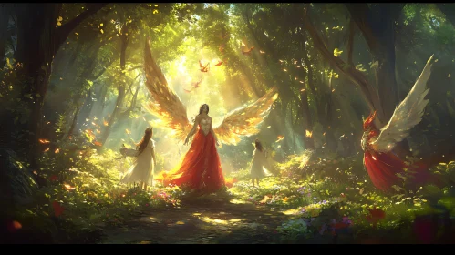 Angels in Sunlight Forest