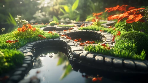 Tiny World: Ants on a Stone Path