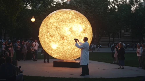 Illuminated Sphere Public Art Installation