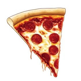 Vector Art of Pepperoni Pizza Slice