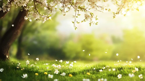 Sunlit Flower Meadow