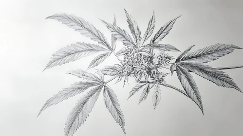 Detailed Botanical Drawing of Plant