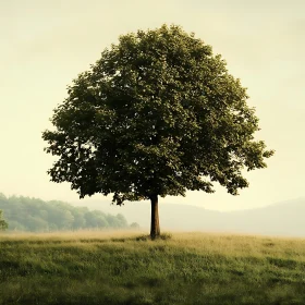 Solitary Tree in a Field Landscape