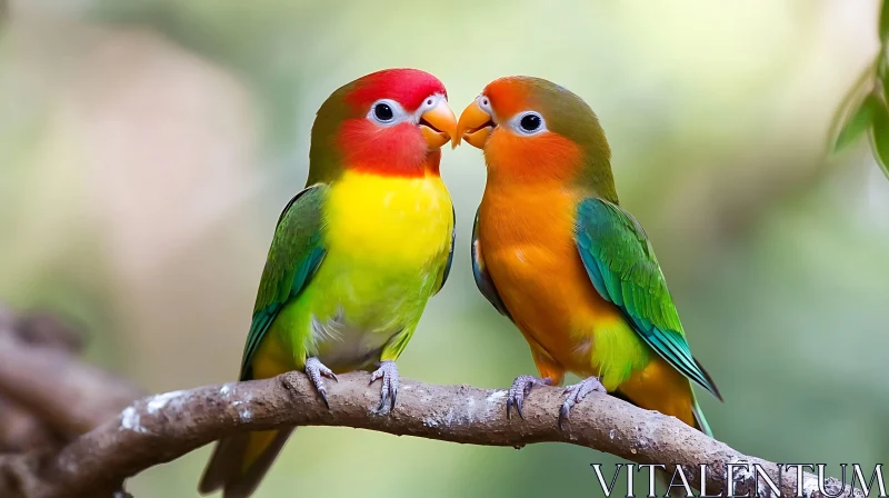AI ART Pair of Parrots in Love