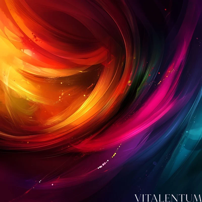 Colorful Abstract Swirls Art Background AI Image