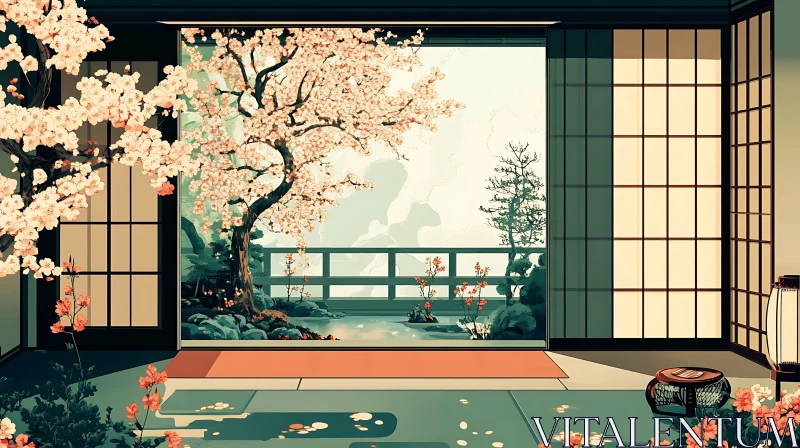 AI ART Serene Garden View