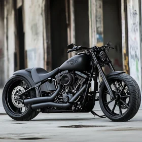 Matte Black Motorcycle Urban Style