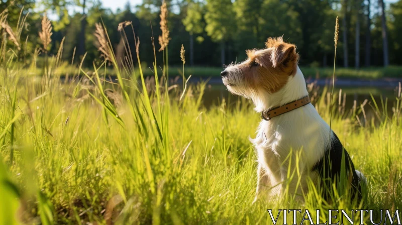Fox Terrier in Nature - Backlit Photography Masterpiece AI Image