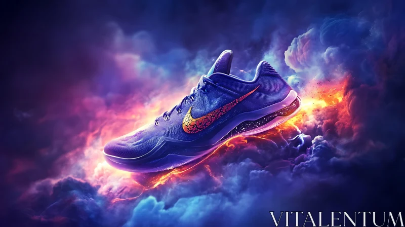 AI ART Nike Shoe Floating on a Cloud of Dreams