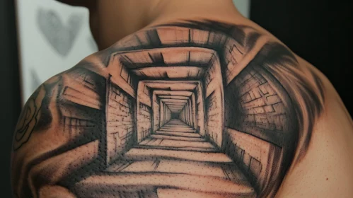 Geometric Tunnel Shoulder Tattoo