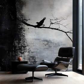 Black and White Bird Interior