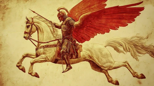 Equestrian Warrior with Wings