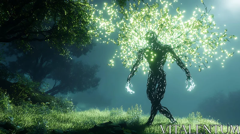 AI ART Mystical Tree Spirit in Verdant Woods