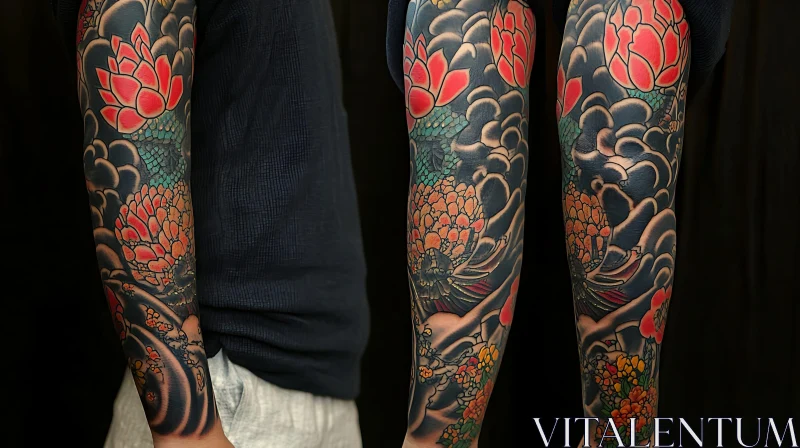 AI ART Intricate Flower Tattoo on Arm