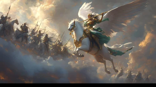 Winged Victory: Angelic Warrior on Pegasus