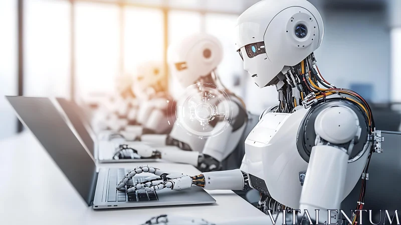 Automated Workforce: Robots in the Office AI Image