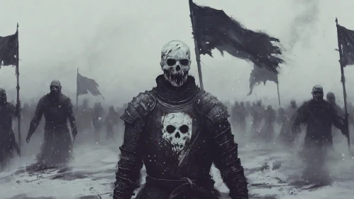 Skull Armor Warrior Leading Undead Army