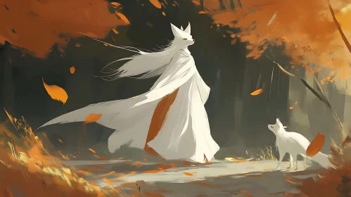 White Fox in the Woods