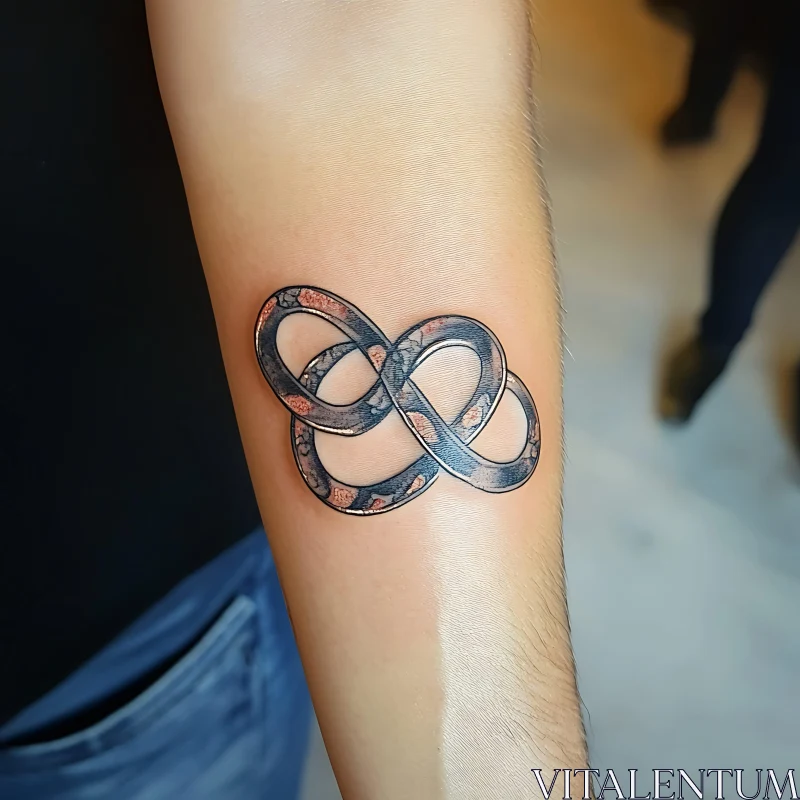 Snake Intertwined in Infinity Symbol Tattoo AI Image