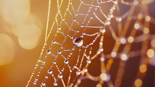 Spiderweb Macro with Dew