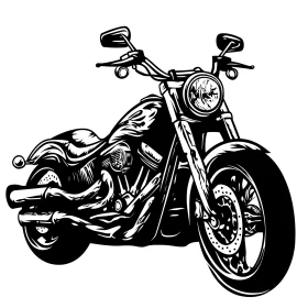 Monochrome Motorcycle Vector Art