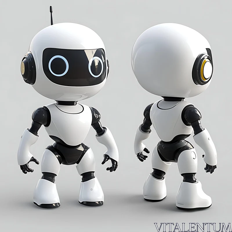 AI ART Modern Robot Duo: Sleek Design