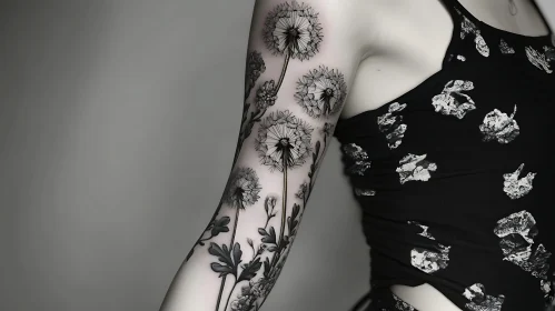 Delicate Dandelion Tattoo on Arm