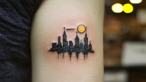 Urban Nightscape Tattoo Art